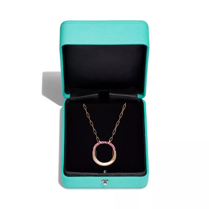 [Rose Tomorrow]LOCK MEDIUM PENDANT PINK DIAMOND PINK GOLD NECKLACE