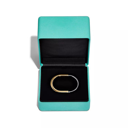 [Renovia Jewelry]LOCK BRACELET YELLOW AND WHITE GOLD