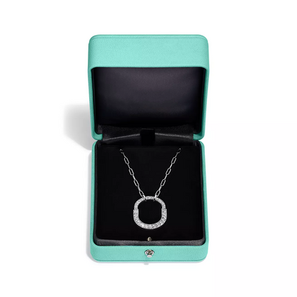 [Rose Tomorrow]LOCK NECKLACE MEDIUM PENDANT SILVER PAVED DIAMONDS