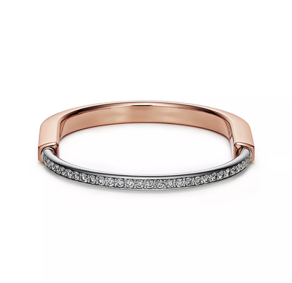 [Rose Tomorrow]LOCK BRACELET ROSE AND WHITE GOLD DIAMOND
