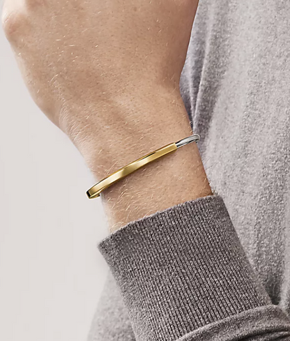 [Renovia Jewelry]LOCK BRACELET YELLOW AND WHITE GOLD