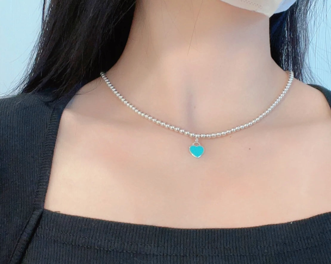 [Rose Tomorrow]RETURN TO TIF SILVER BEAD NECKLACE
