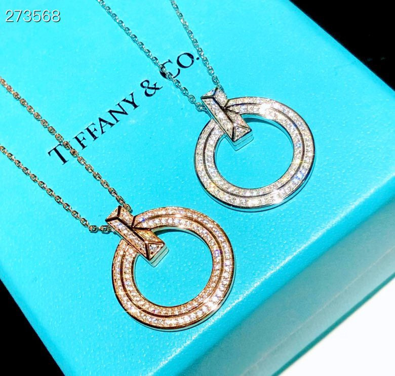 [Rose Tomorrow]T1 CIRCLE DIAMOND PAVED MEDIUM NECKLACE