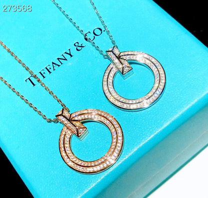 [Rose Tomorrow]T1 CIRCLE DIAMOND PAVED MEDIUM NECKLACE