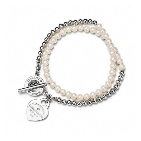 [Rose Tomorrow]RETURN TO TIF HEART TAF BEAD PEARL BRACELET