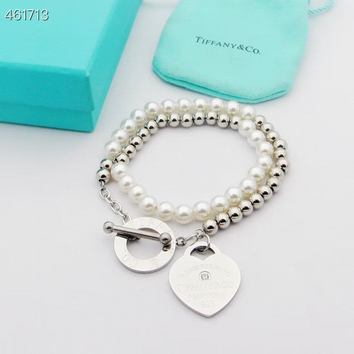 [Rose Tomorrow]RETURN TO TIF HEART TAF BEAD PEARL BRACELET
