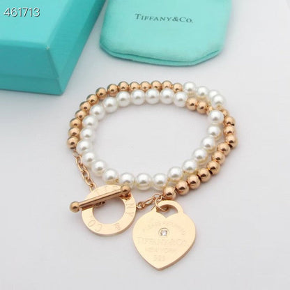 [Rose Tomorrow]RETURN TO TIF HEART TAF BEAD PEARL BRACELET
