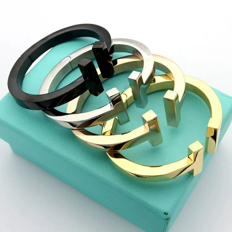 [Rose Tomorrow]T SQUARE OPEN BRACELET