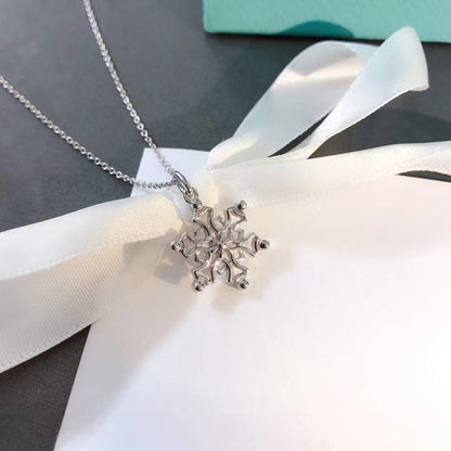 [Rose Tomorrow]STERLING SILVER SNOWFLAKE PENDANT NECKLACE