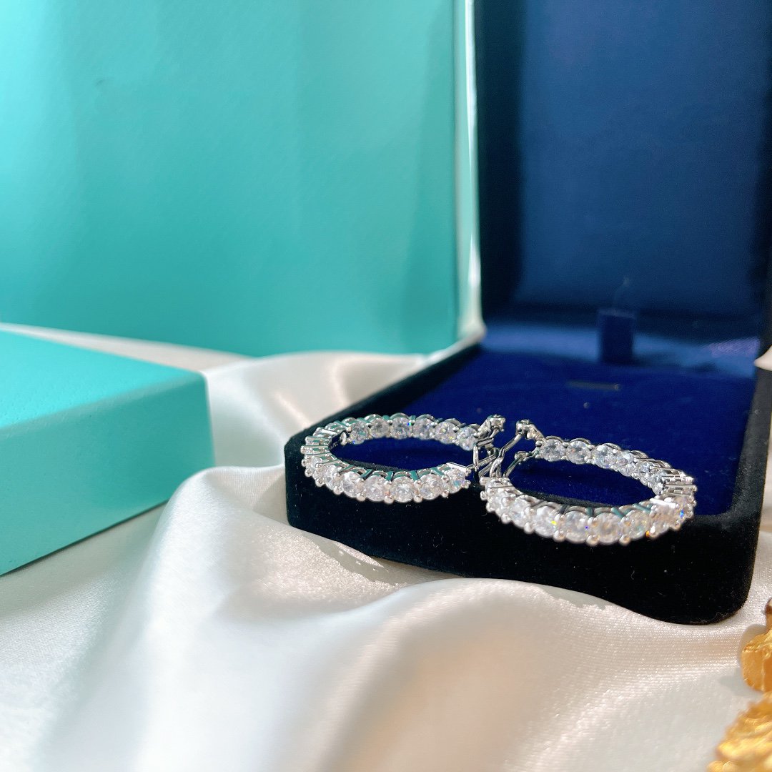 [Rose Tomorrow]SILVER DIAMOND HOOP EARRINGS