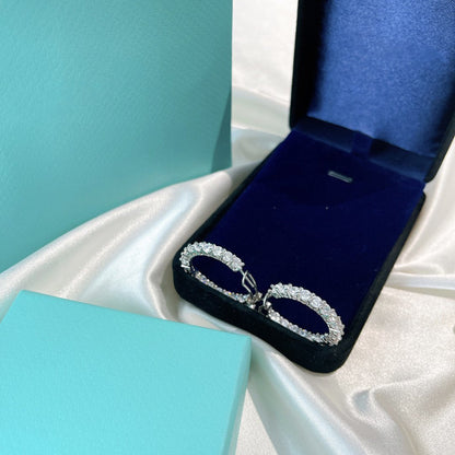 [Rose Tomorrow]SILVER DIAMOND HOOP EARRINGS