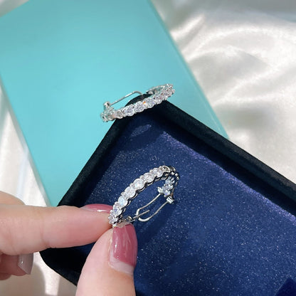 [Rose Tomorrow]SILVER DIAMOND HOOP EARRINGS