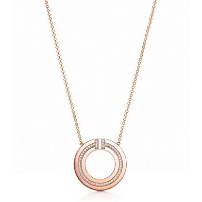 [Rose Tomorrow]DIAMOND AND MOTHER OF PEARL CIRCLE PENDANT