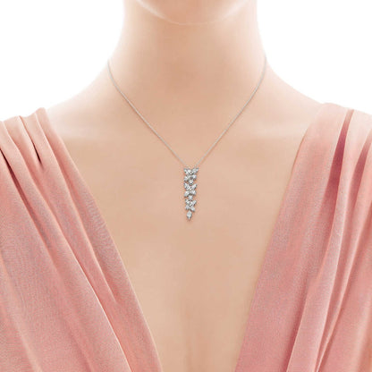 [Rose Tomorrow]MIXED CLUSTER DIAMOND DROP PENDANT