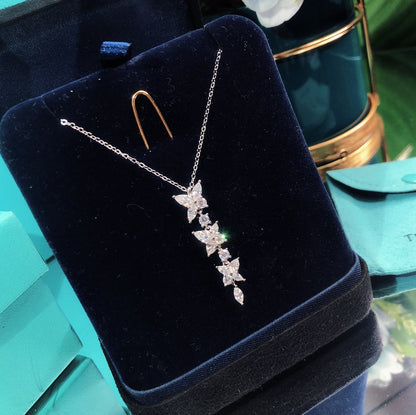[Rose Tomorrow]MIXED CLUSTER DIAMOND DROP PENDANT