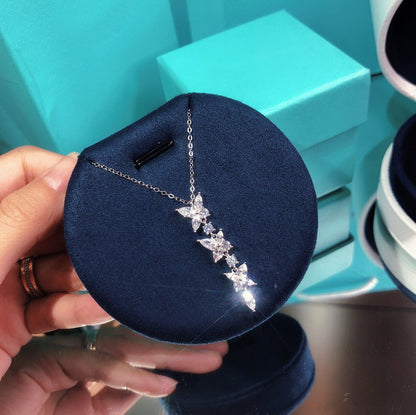 [Rose Tomorrow]MIXED CLUSTER DIAMOND DROP PENDANT