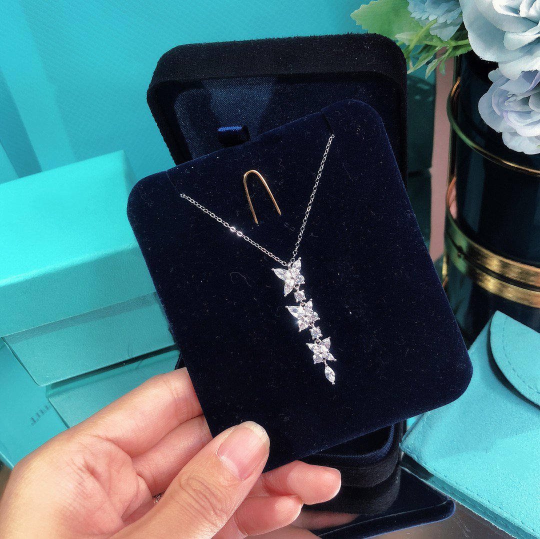 [Rose Tomorrow]MIXED CLUSTER DIAMOND DROP PENDANT