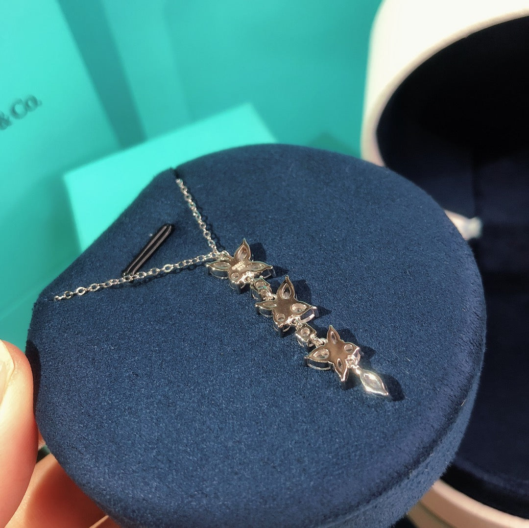 [Rose Tomorrow]MIXED CLUSTER DIAMOND DROP PENDANT