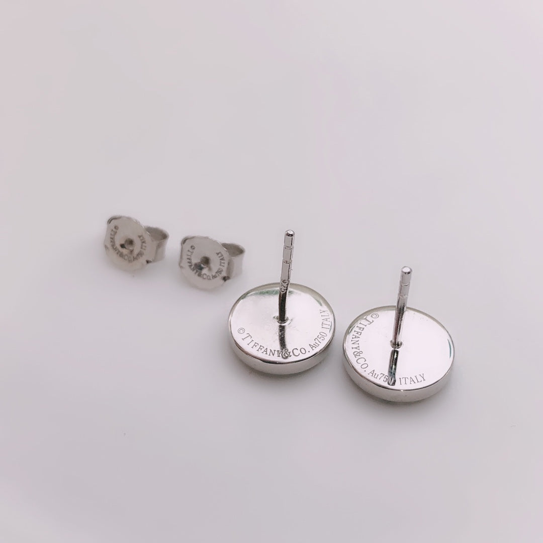 [Rose Tomorrow]TURQUOISE CIRCLE WHITE GOLD EARRINGS