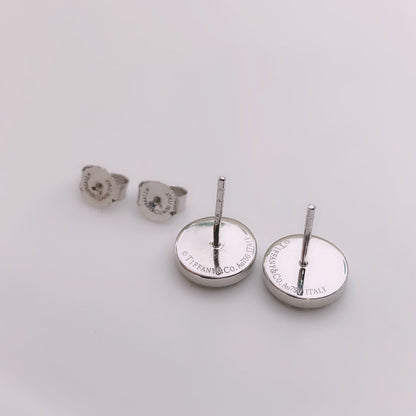 [Rose Tomorrow]TURQUOISE CIRCLE WHITE GOLD EARRINGS