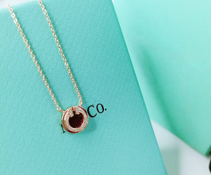 [Rose Tomorrow]DIAMOND AND MOTHER PEARL CIRCLE NECKLACE PENDANT