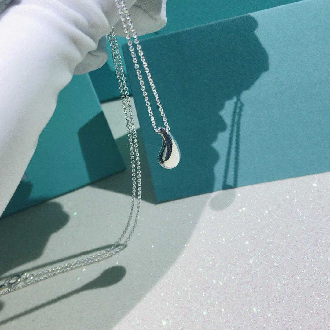 [Rose Tomorrow]ELSA PERETTI TEARDROP PENDANT STERLING SILVER NECKLACE