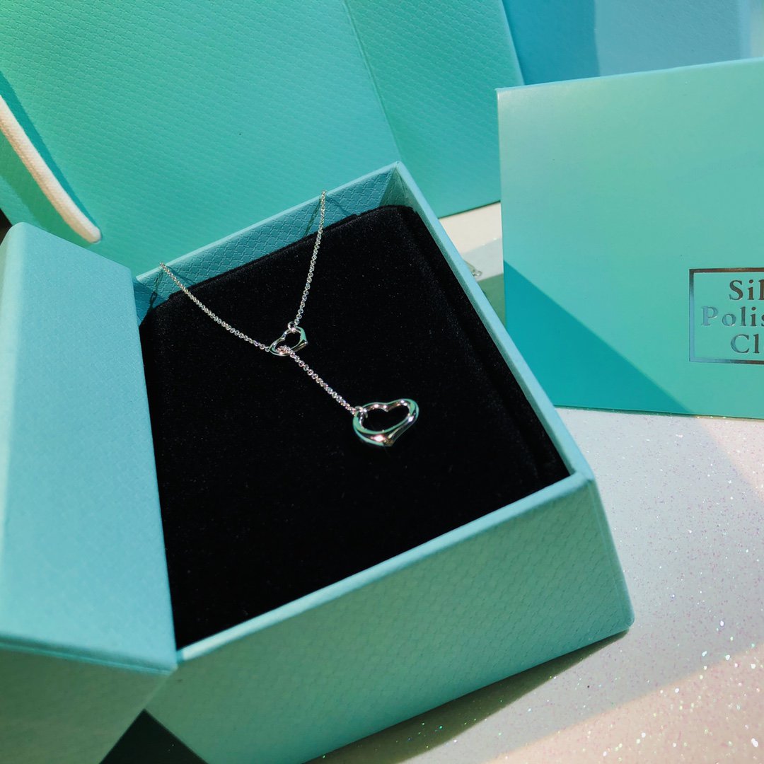 [Rose Tomorrow]OPEN HEART LARIAT NECKLACE SILVER