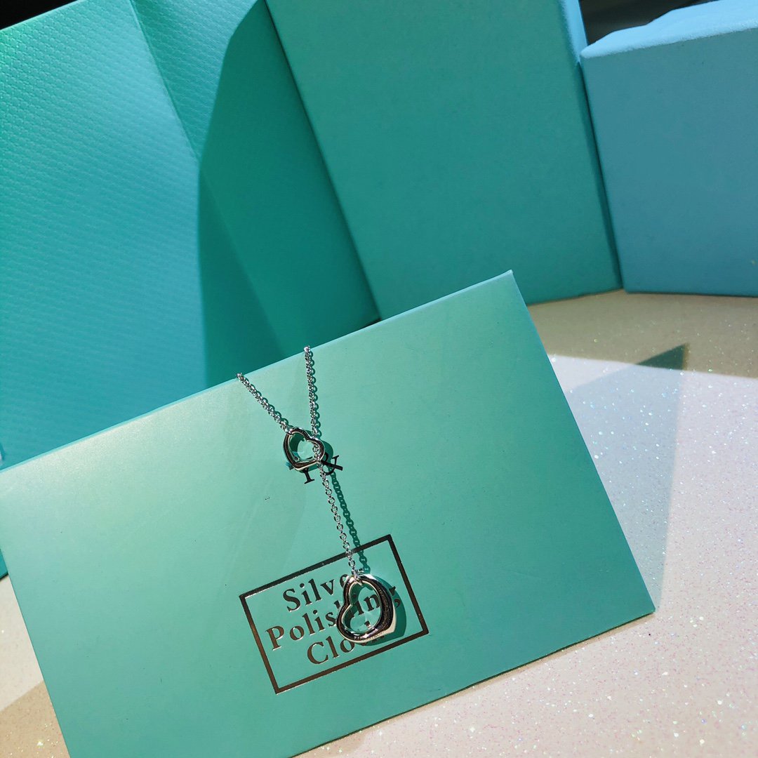 [Rose Tomorrow]OPEN HEART LARIAT NECKLACE SILVER
