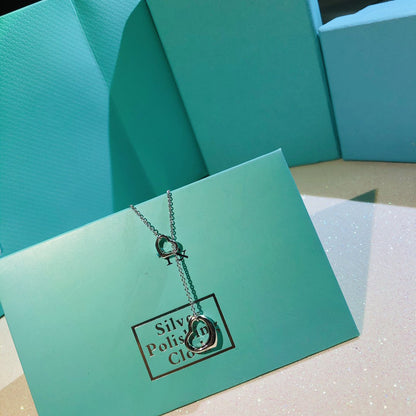 [Rose Tomorrow]OPEN HEART LARIAT NECKLACE SILVER