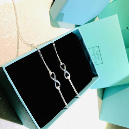 [Rose Tomorrow]SILVER INFINITY DOUBLE CHAIN NECKLACE