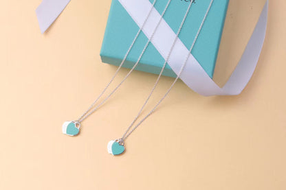 [Rose Tomorrow]DOUBLE HEART TAG PENDANT SILVER MINI NECKLACE