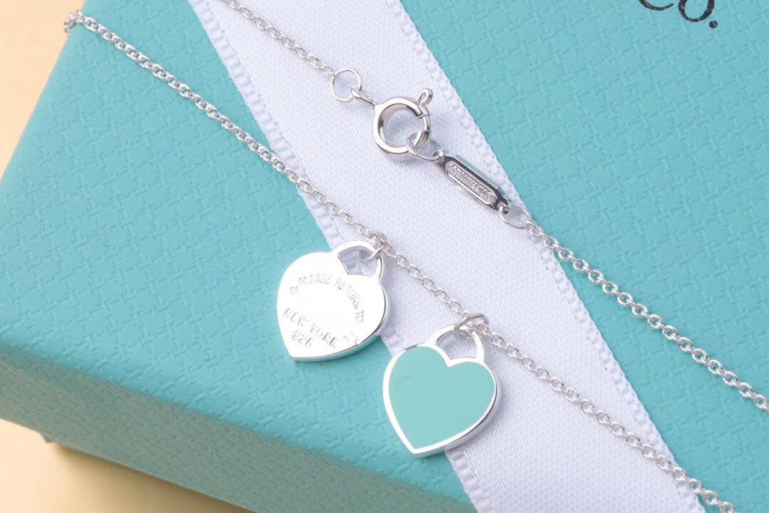 [Rose Tomorrow]DOUBLE HEART TAG PENDANT SILVER MINI NECKLACE