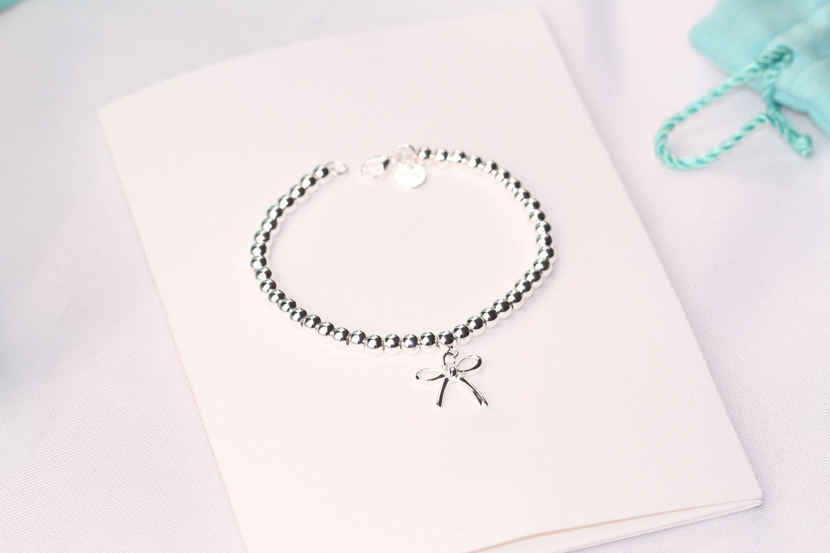 [Rose Tomorrow]STERLING SILVER BOW BEAD BRACELET