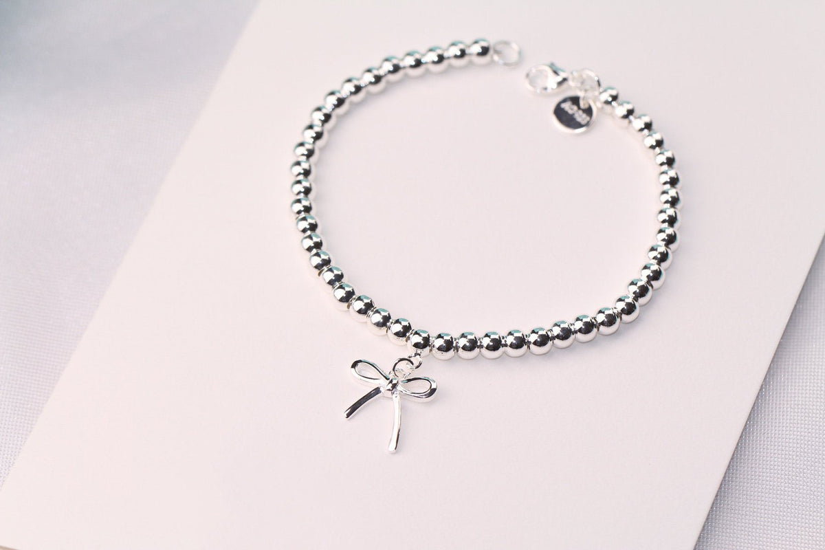 [Rose Tomorrow]STERLING SILVER BOW BEAD BRACELET