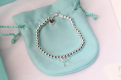 [Rose Tomorrow]STERLING SILVER BOW BEAD BRACELET