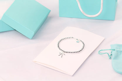 [Rose Tomorrow]STERLING SILVER BOW BEAD BRACELET