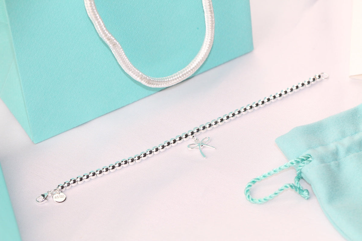[Rose Tomorrow]STERLING SILVER BOW BEAD BRACELET