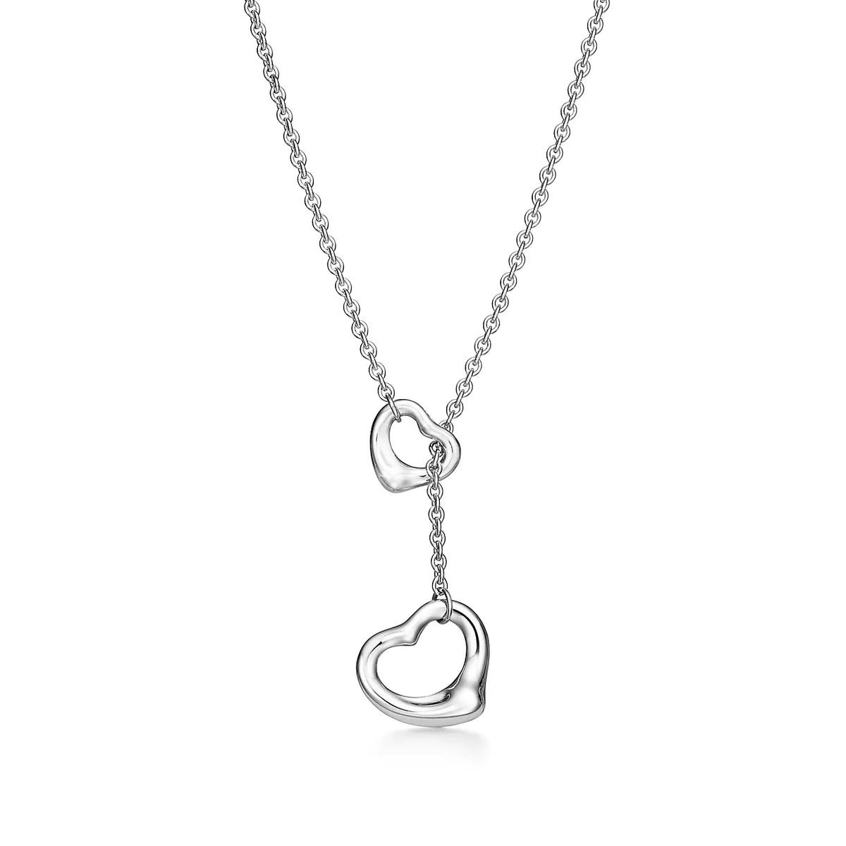 [Rose Tomorrow]OPEN HEART LARIAT NECKLACE SILVER