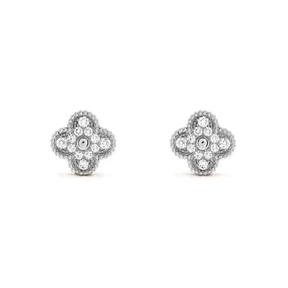 [Renovia Jewelry]CLOVER 1 MOTIFS DIAMOND STUD EARRINGS SILVER