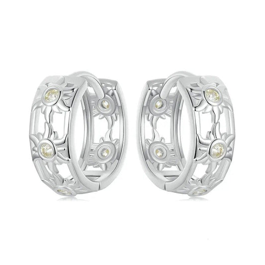 White Gold Plated Inifinite Love Hoop Earring Cartilage Earrings Lightweight