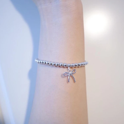 [Rose Tomorrow]STERLING SILVER BOW BEAD BRACELET