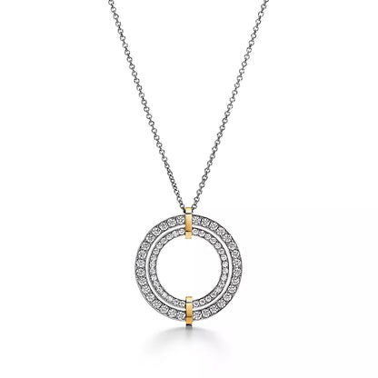 [Rose Tomorrow]EDGE DIAMOND GOLD SILVER NECKLACE