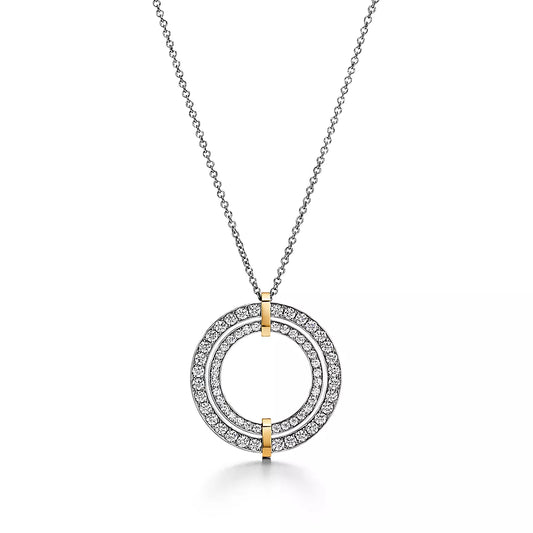 [Rose Tomorrow]EDGE DIAMOND GOLD SILVER NECKLACE