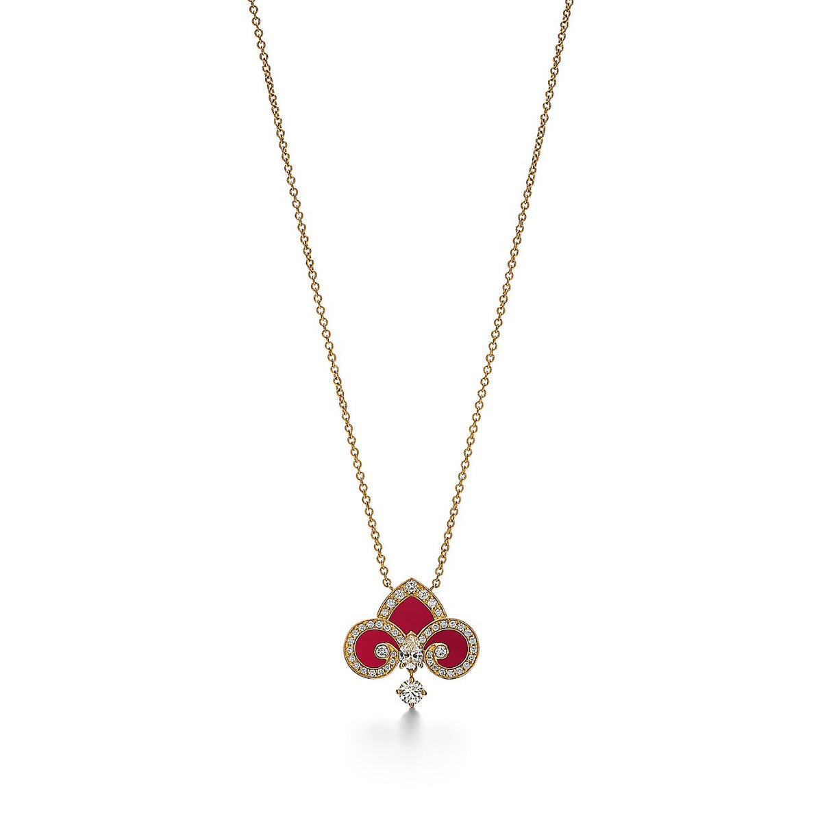 [Rose Tomorrow]FLEUR DE LIS PINK GOLD DIAMOND NECKLACE