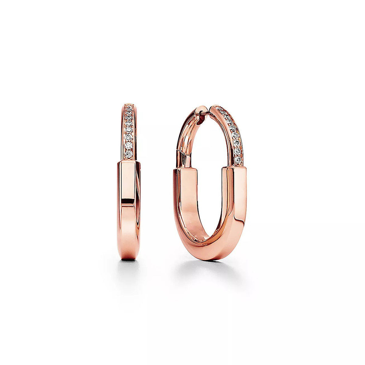 [Rose Tomorrow]LOCK MEDIUM DIAMNOND EARRINGS