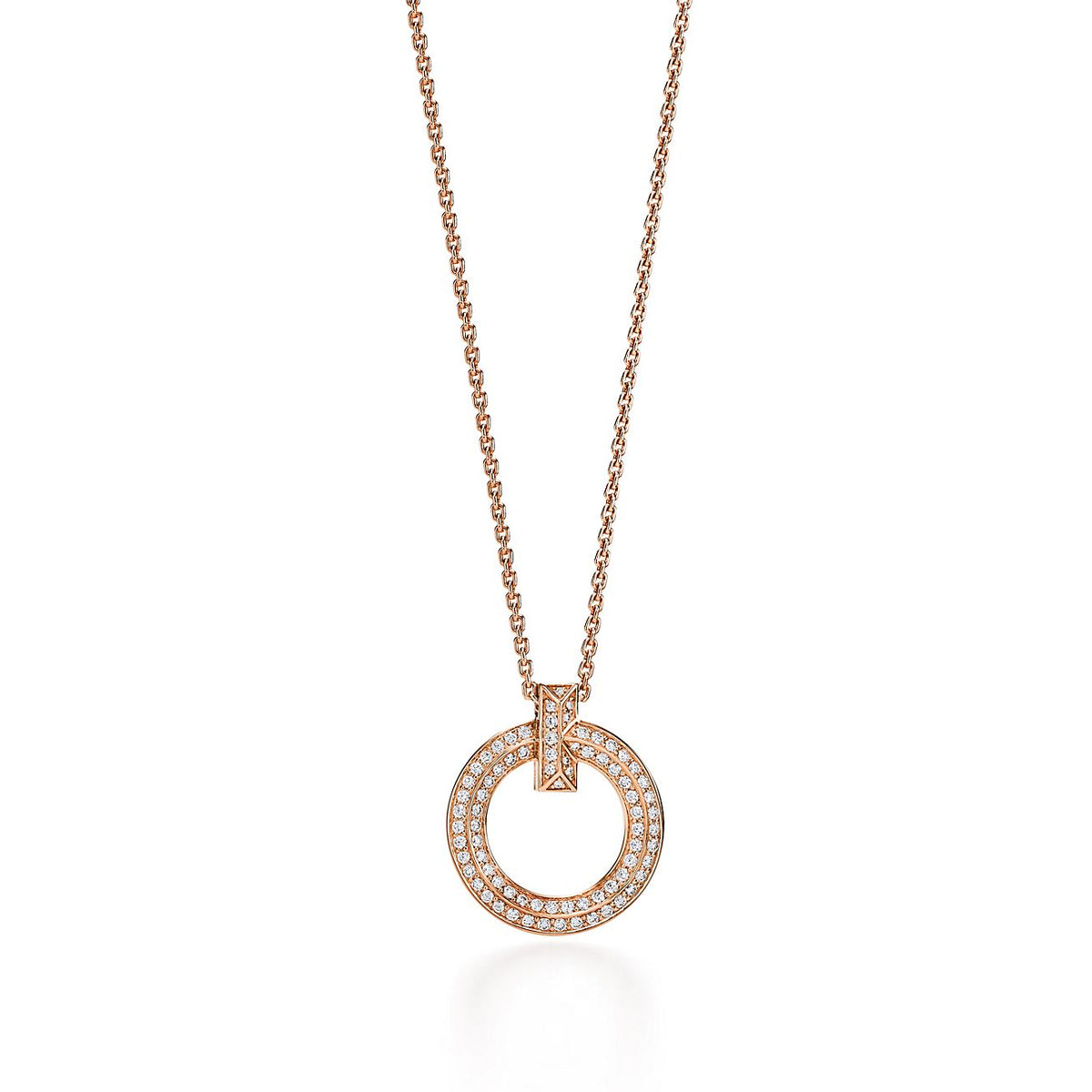 [Rose Tomorrow]T1 CIRCLE DIAMOND PAVED MEDIUM NECKLACE