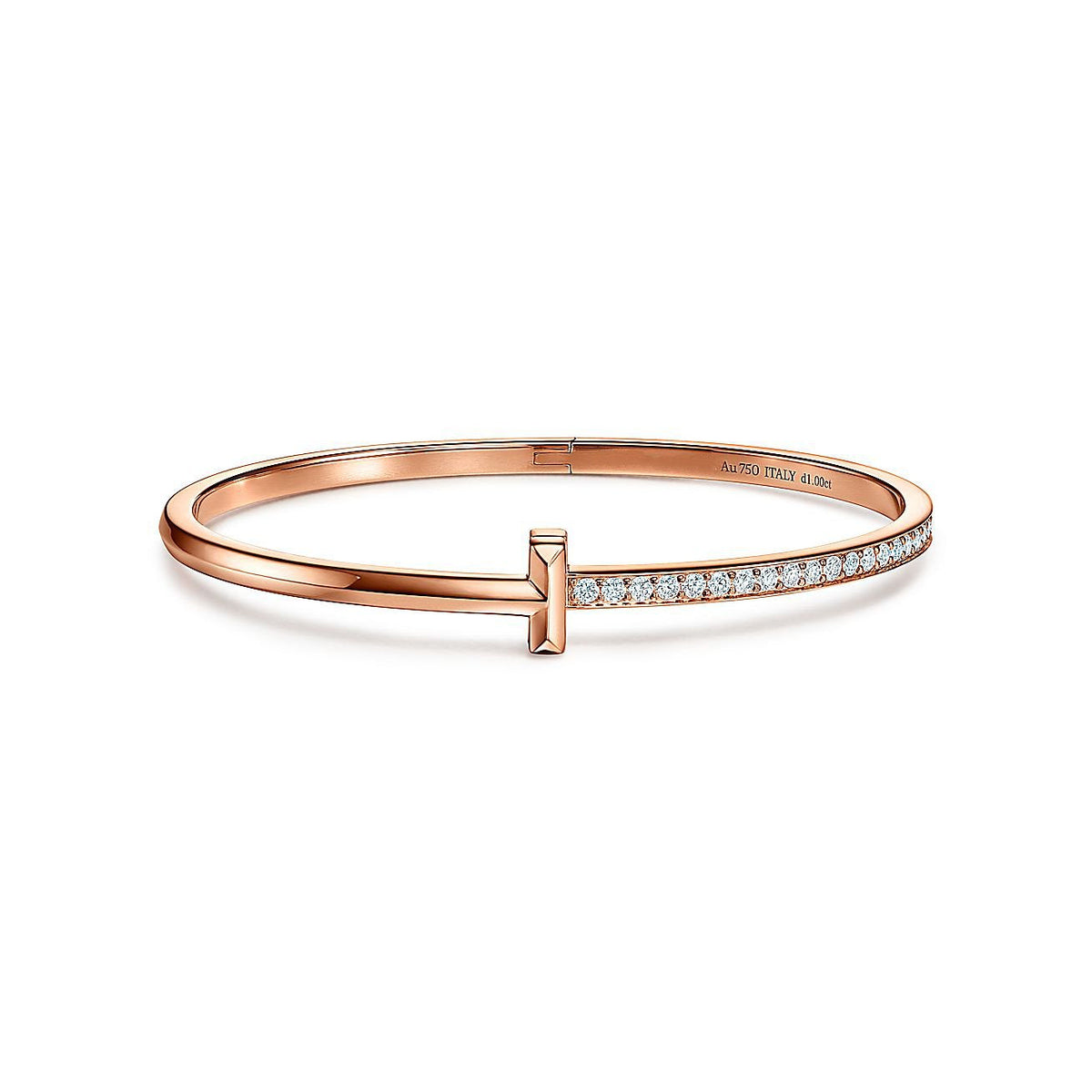 [Rose Tomorrow]NARROW T1 HINGED BANGLE DIAMOND PINK GOLD