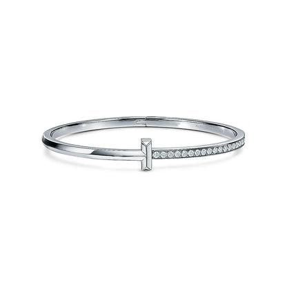 [Rose Tomorrow]NARROW T1 HINGED BANGLE DIAMOND SILVER