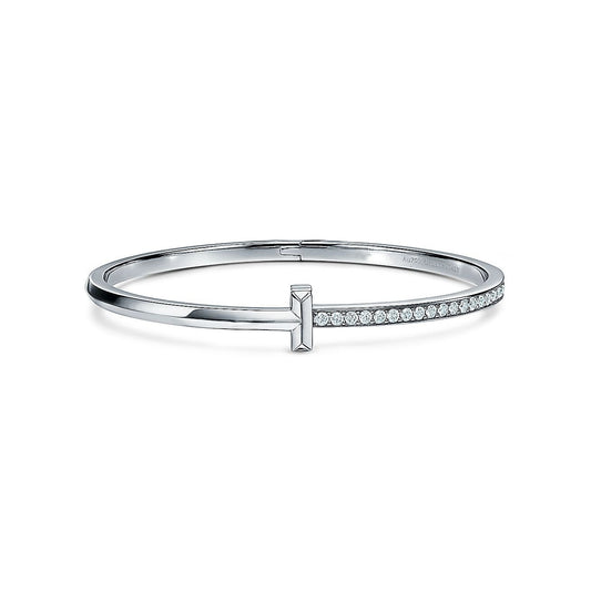 [Rose Tomorrow]NARROW T1 HINGED BANGLE DIAMOND SILVER