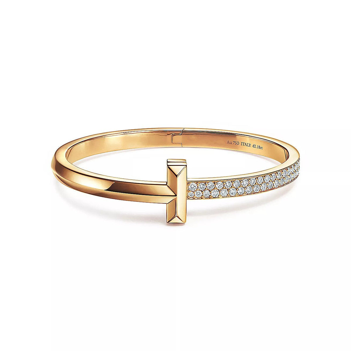 [Rose Tomorrow]T1 WIDE DIAMOND HINGED BANGLE PINK GOLD
